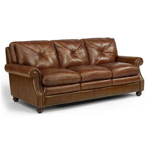 Flexsteel Laudes Suffolk Leather Stationary Sofa With Nailhead Flexsteel Laudes Suffolk Leather Stationary Sofa With Nailhead Trim Ahfa Sofas