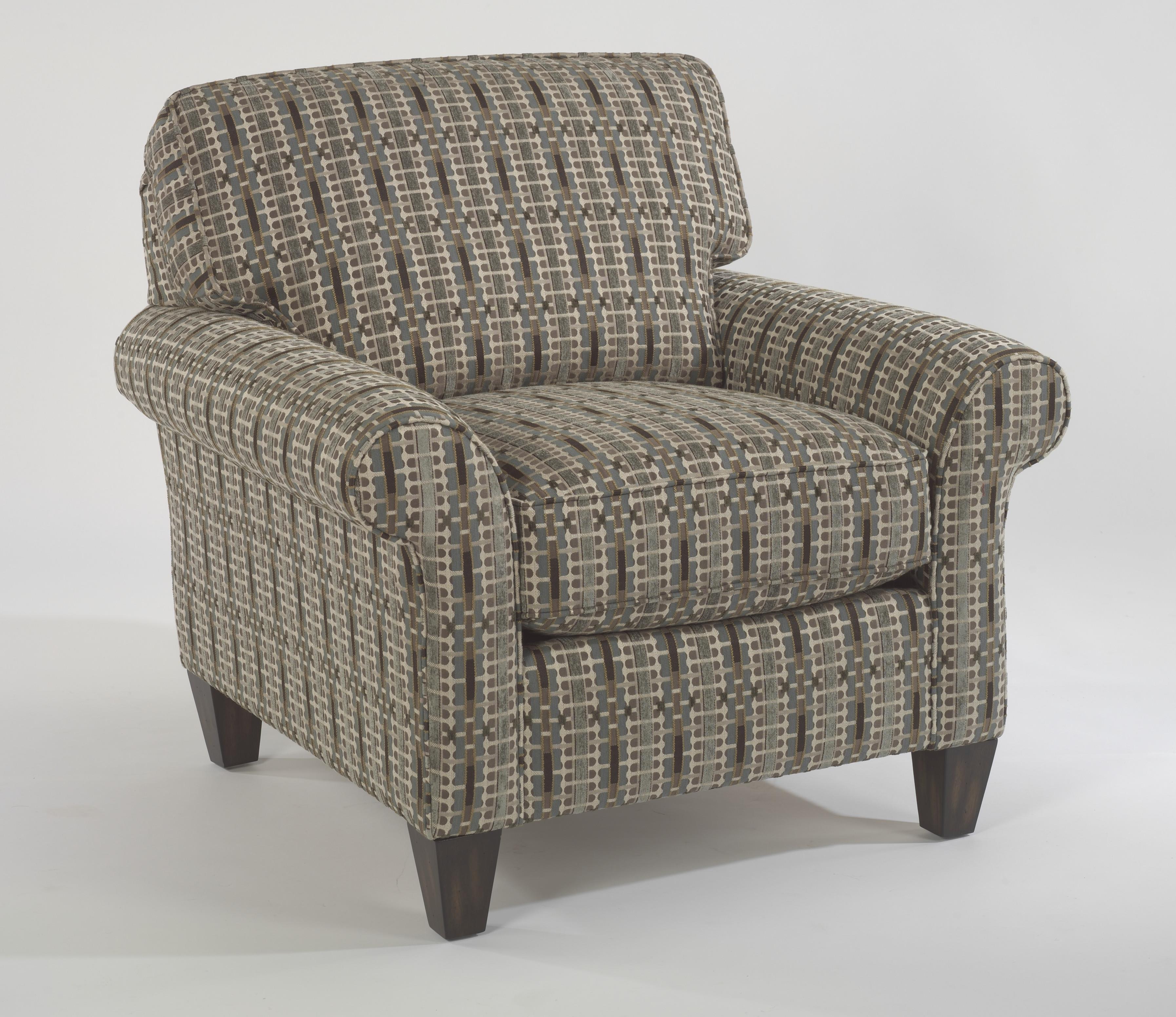 Flexsteel Westside Casual Style Rolled Arm Chair Mueller Furniture Upholstered Chair