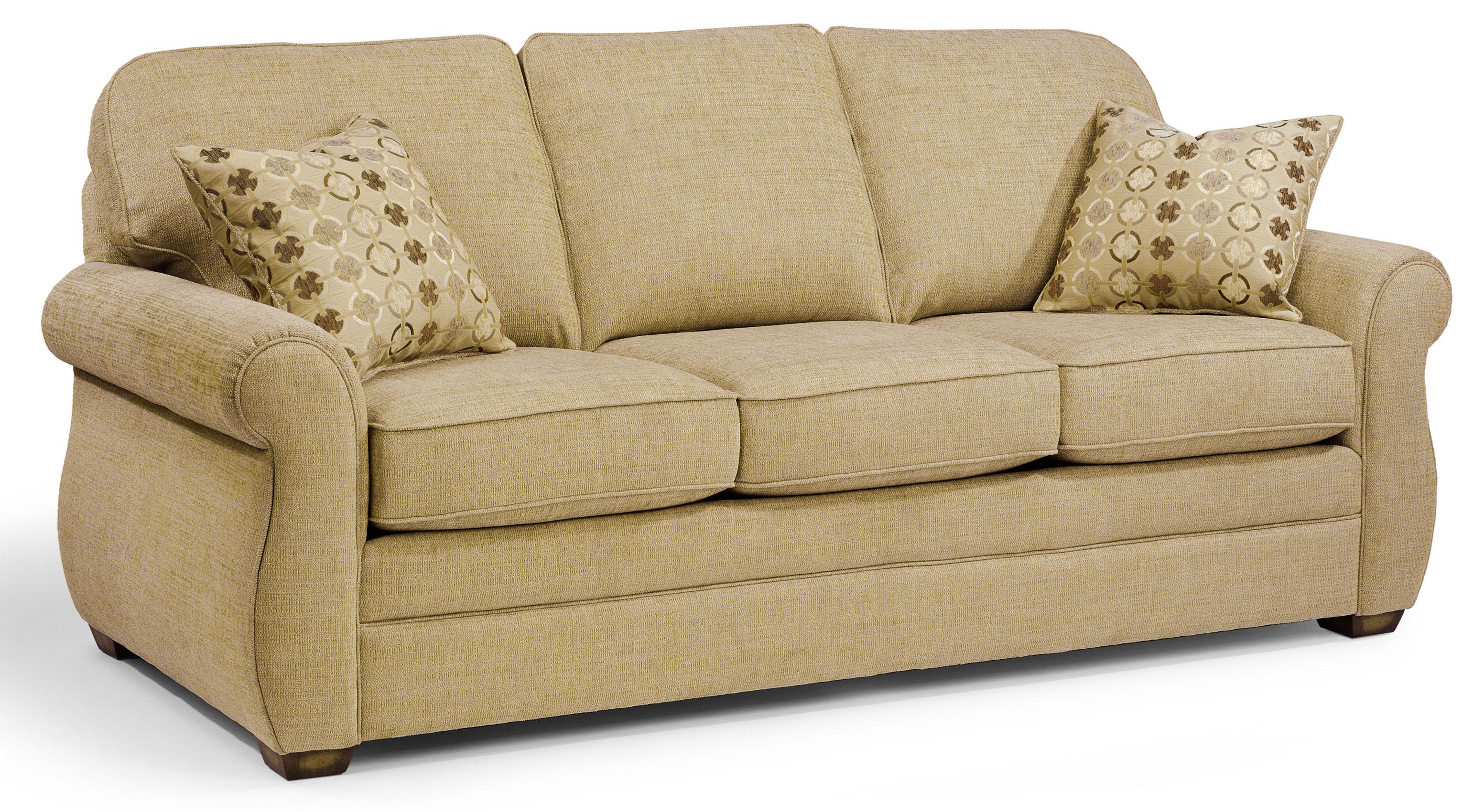 Whitney Sofa With Turned Arms And Wood Block Feet By Flexsteel At Suburban Furniture