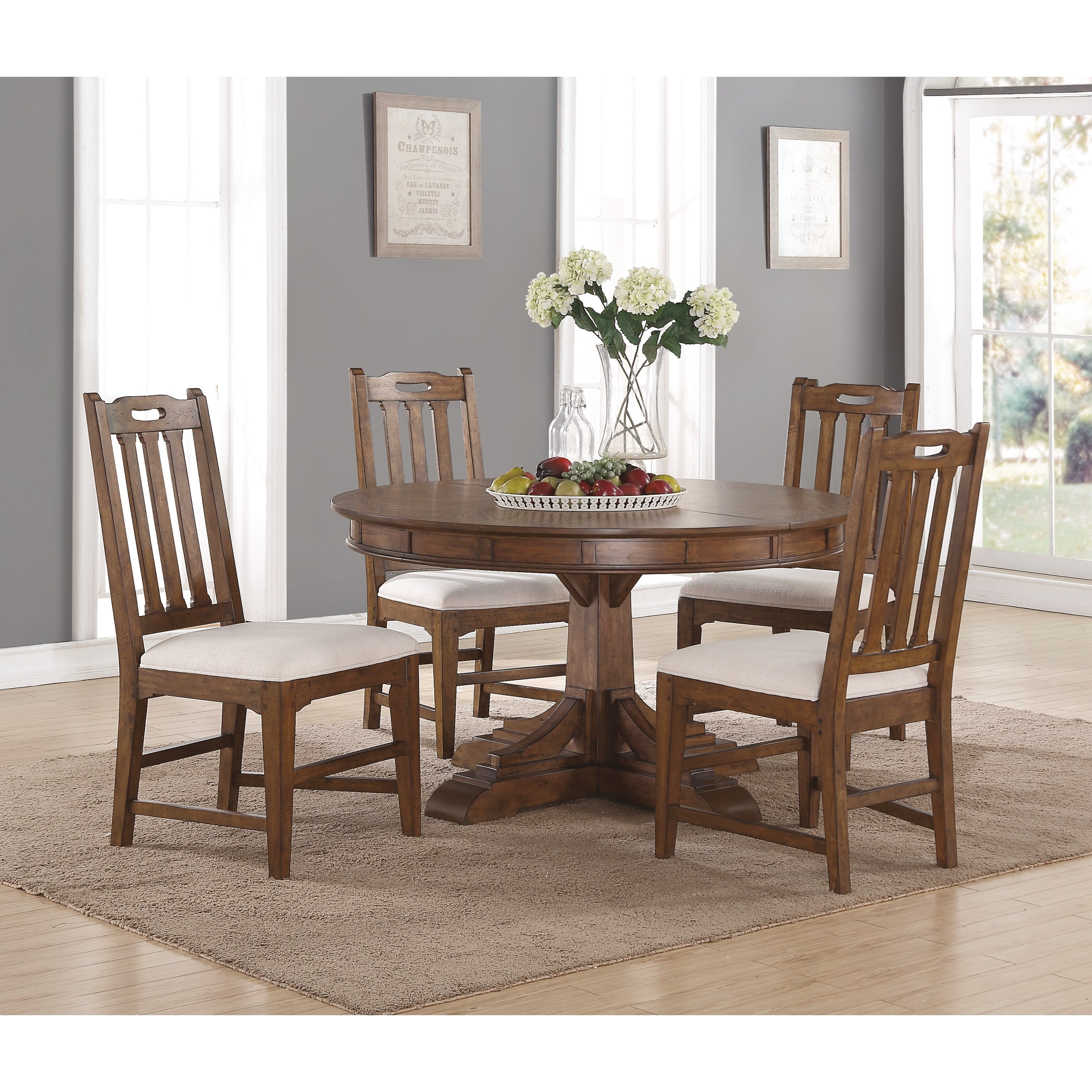 Flexsteel Wynwood Collection Sonora Mission Round Dining Table and