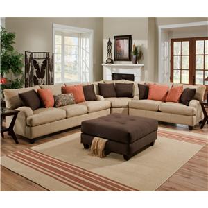 Franklin 809 Casual 3 Piece Sectional Sofa Ahfa