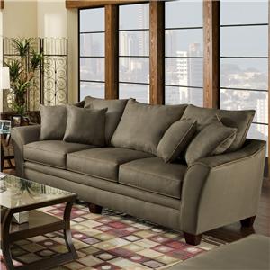 Franklin Virginia Furniture Market Rocky Mount Roanoke 3 Seat Stationary Sofa With Flared Arms