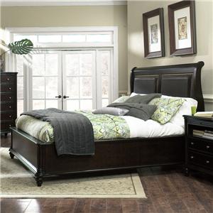 Furniture Brands Inc B7067 Queen Transitional Sleigh Bed With Furniture Brands Inc B7067 Queen Transitional Sleigh Bed With Leather Naihead Trim