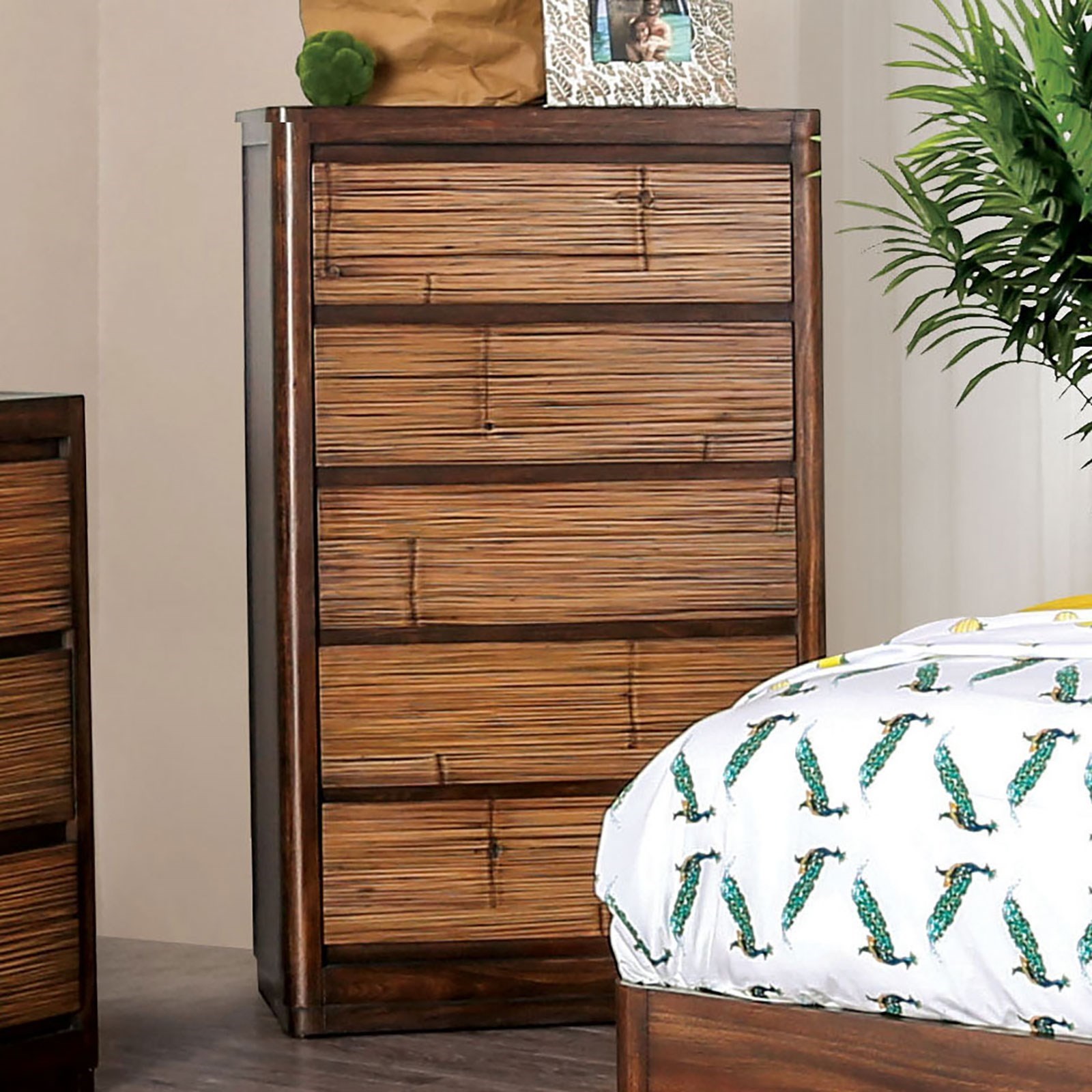 Furniture Of America Covilha Transitional Chest Of 5 Drawers With