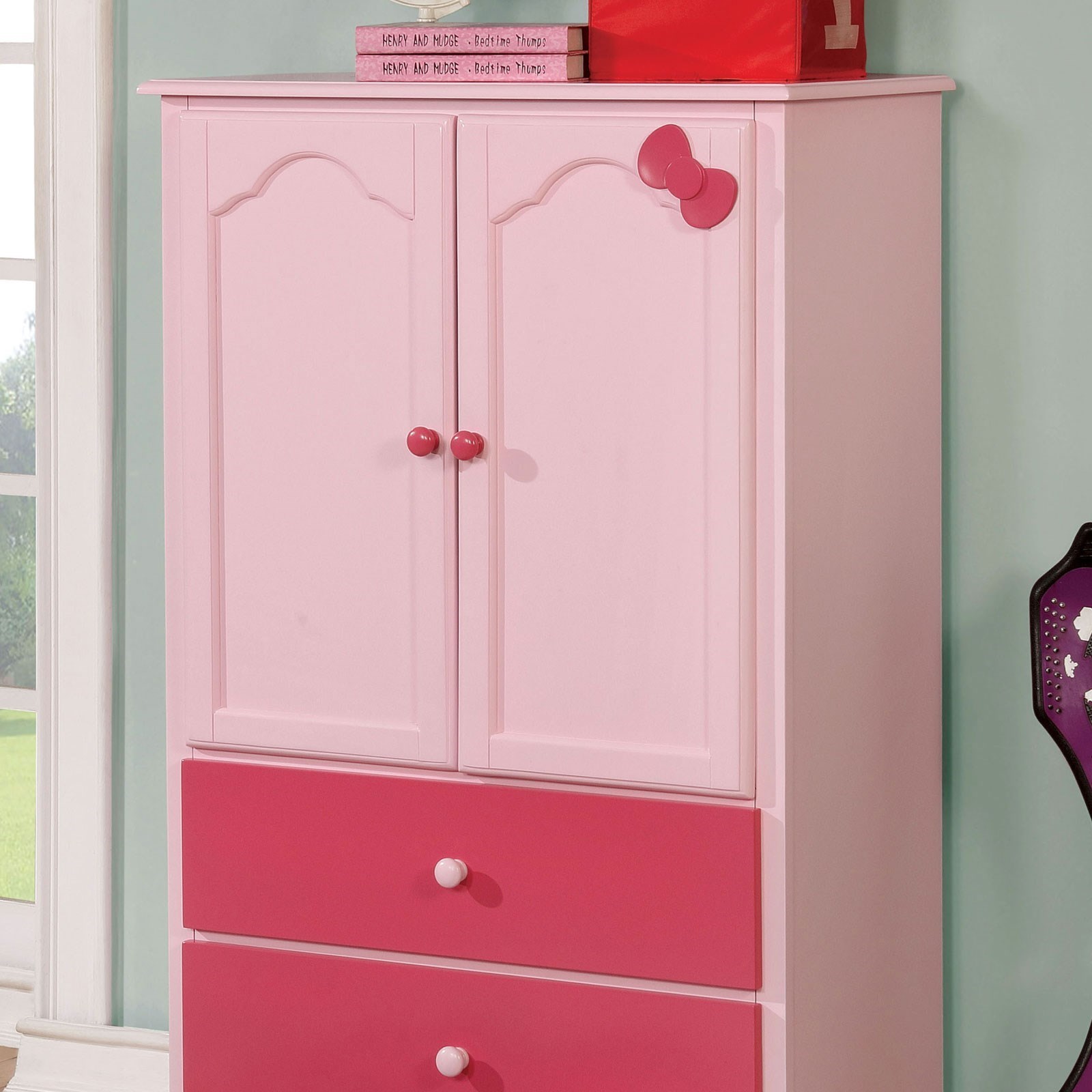 Furniture Of America Dani Cm7159pk Ar Armoire With Hanging Rod Del Armoire