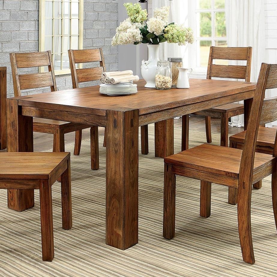 America Frontier Cm3603t Rustic Dining Table With Block Legs Del America Frontier Dining Table
