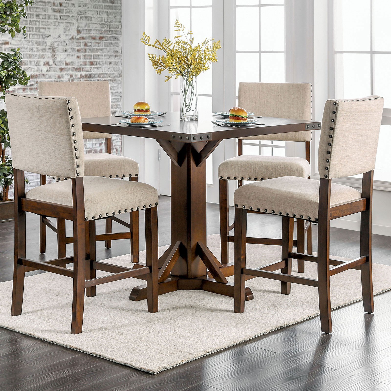 Glenbrook 5 Piece Pub Dining Set By Furniture Of America At Rooms For Less