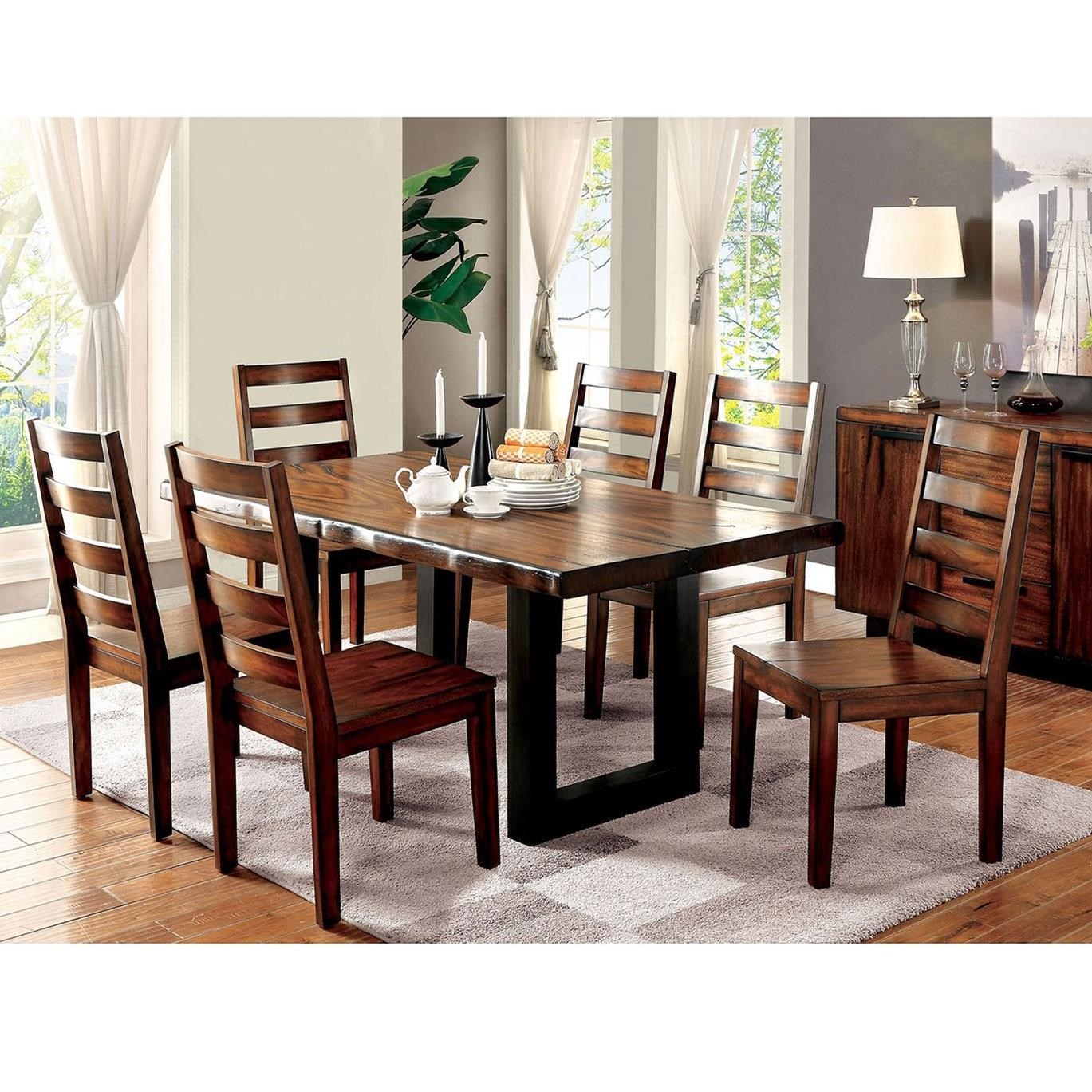 Furniture Of America Maddison Dining Set With Six Chairs Rooms For Dining Set