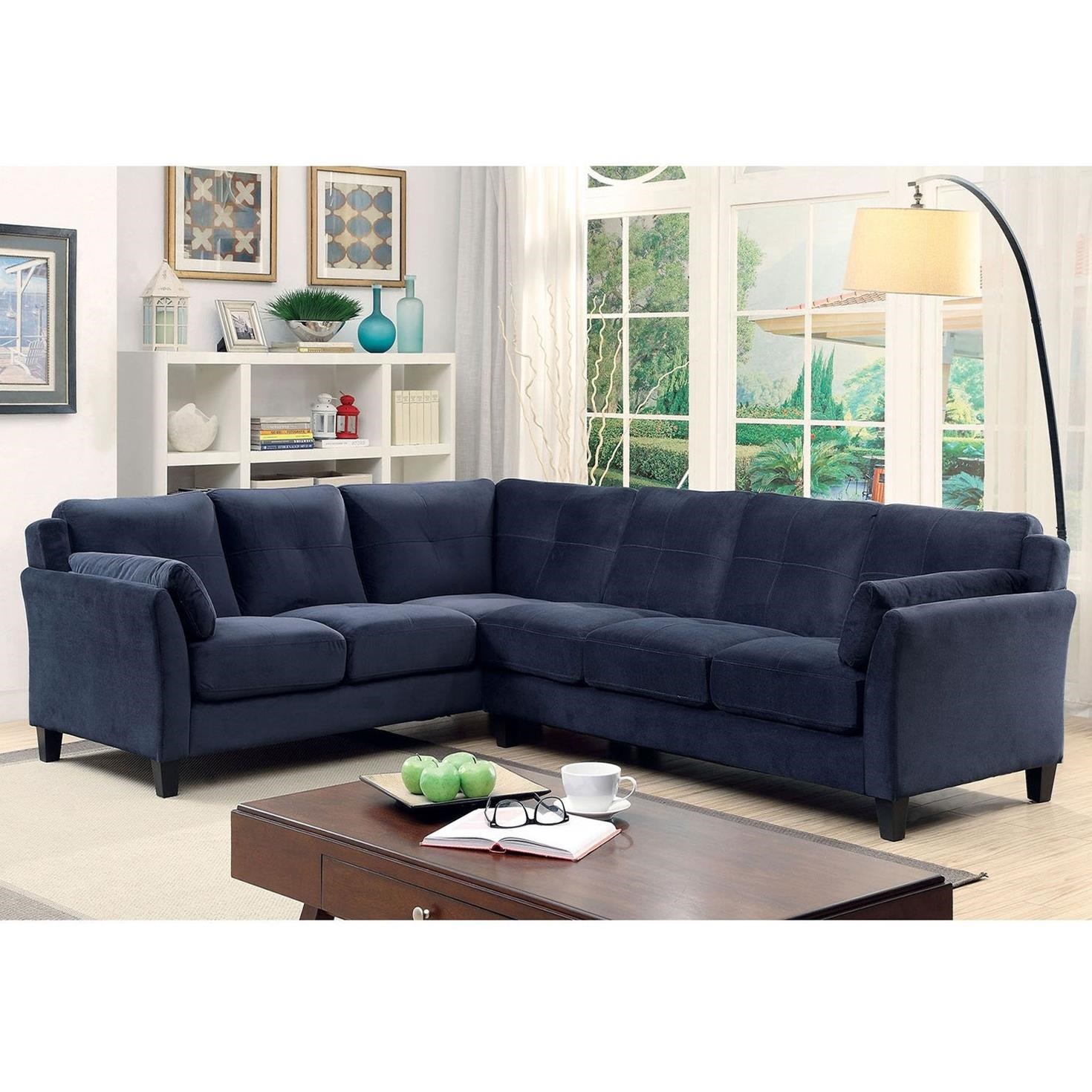 Ver Ii Modern Sectional Sofa With Flared Arms In Flannel Like Fabric By Furniture Of America At Rooms For Less