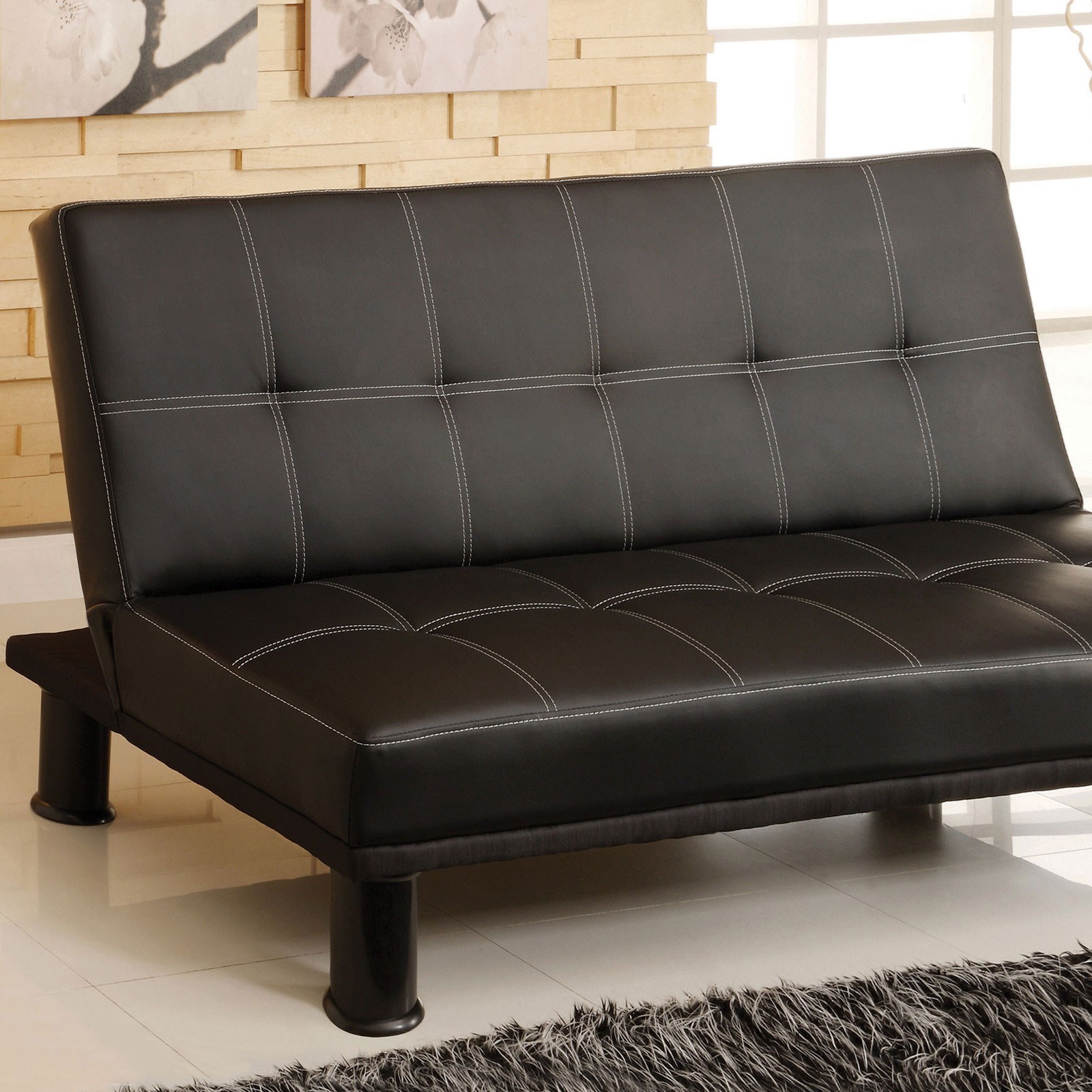 Furniture Of America Quinn Cm2394 Leatherette Futon Sofa Z R Furniture Futons