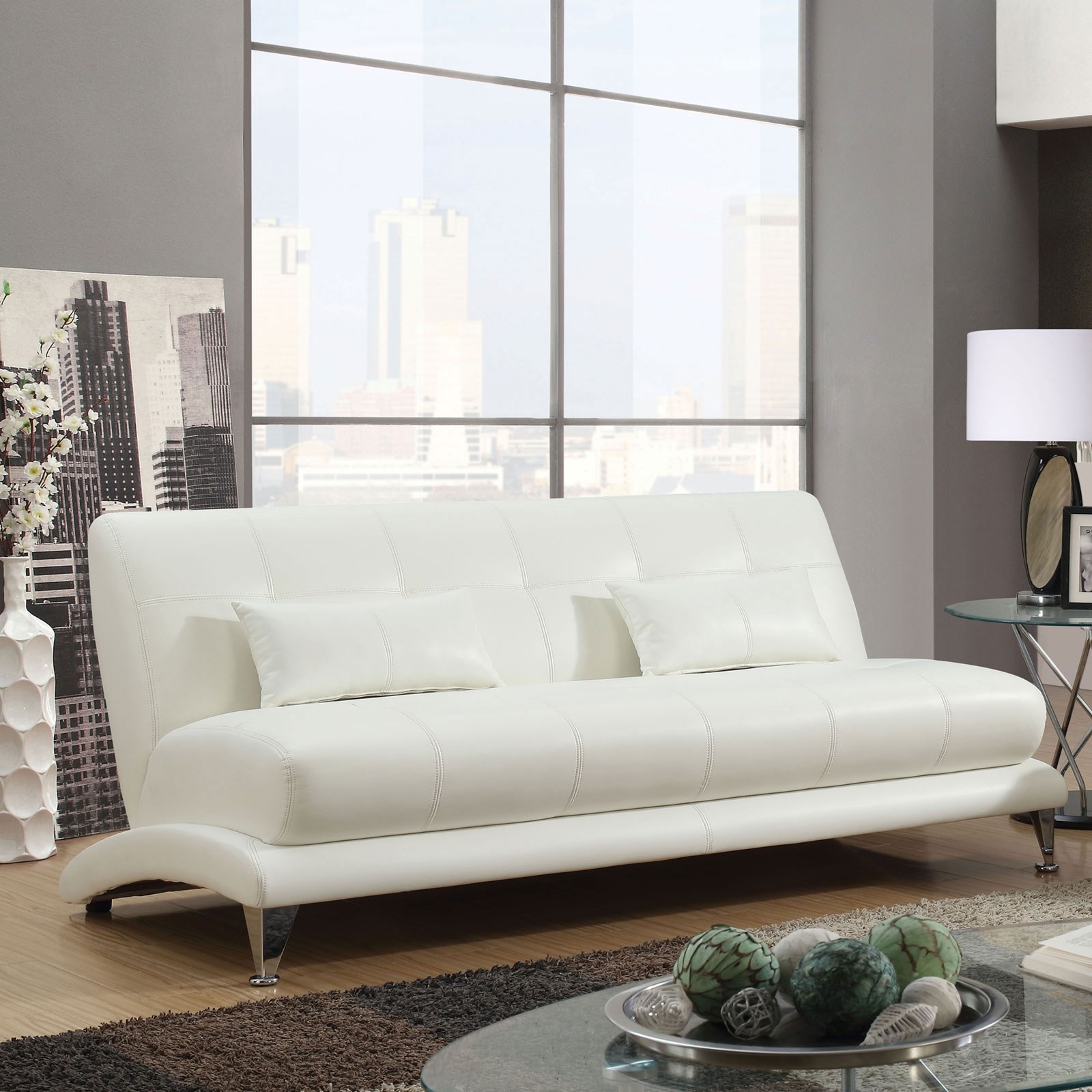 Sherri Contemporary Tufted Sofa With Pillows By Furniture Of America At Rooms For Less