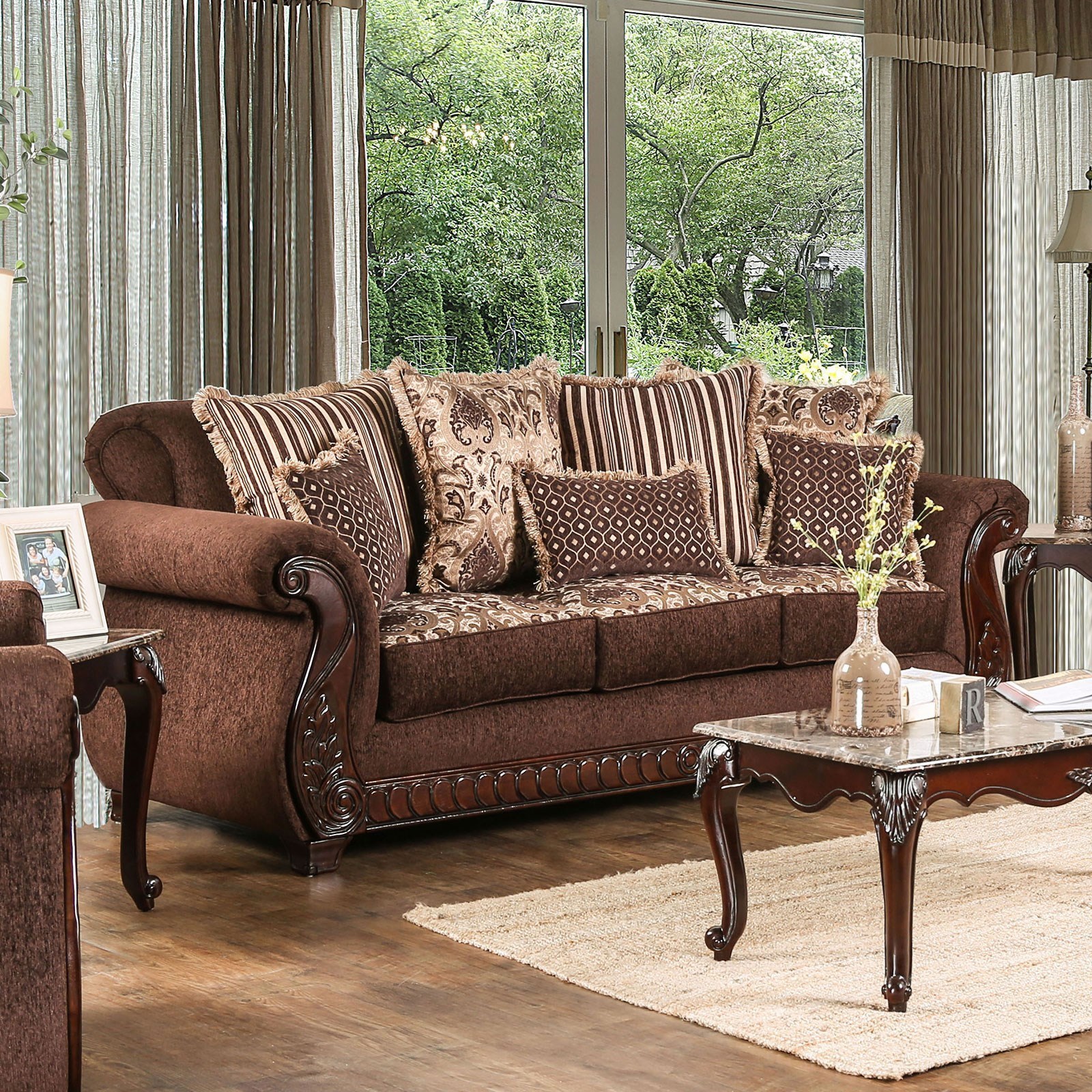Tabitha Traditional Sofa With Rolled Arms By Furniture Of America At Rooms For Less
