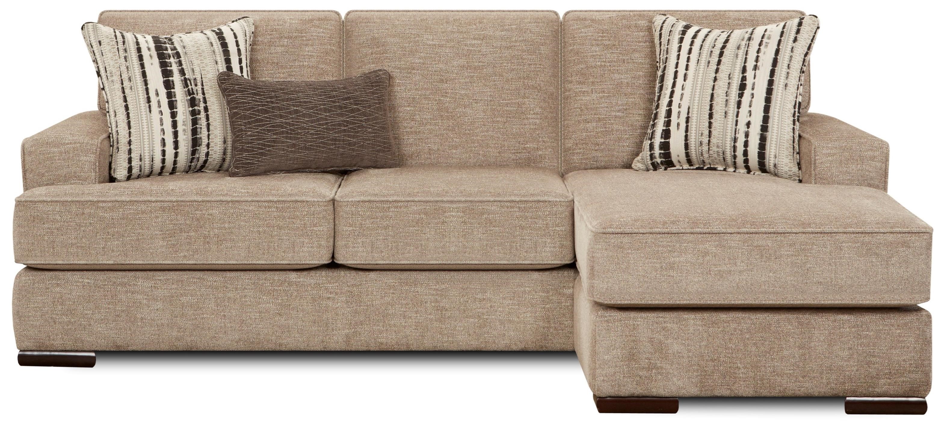 Fusion Furniture 8560 Contemporary Sofa With Chaise Lounge