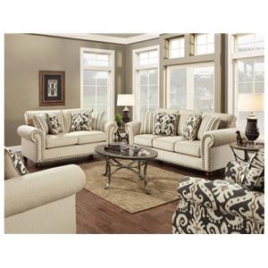 Fusion Furniture Fairly Sand Sofa & Loveseat
