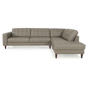Dante Leather 8424 Sectional with RAF Chaise
