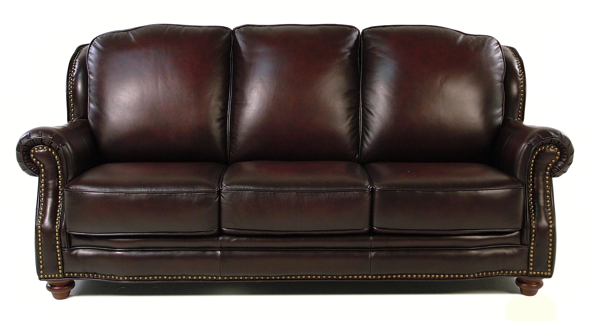 Loft Leather Wallingford Traditional Sofa W Nailhead Trim Traditional Leather Sofa W Nailhead Trim