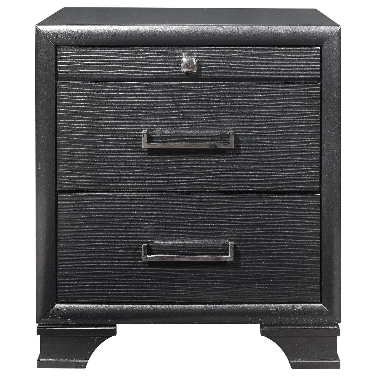 Global Furniture Jordyn Grey Jordyn Grey Ns Transitional 3 Drawer Nightstand With Jewelry Tray Drawer Corner Furniture Nightstands