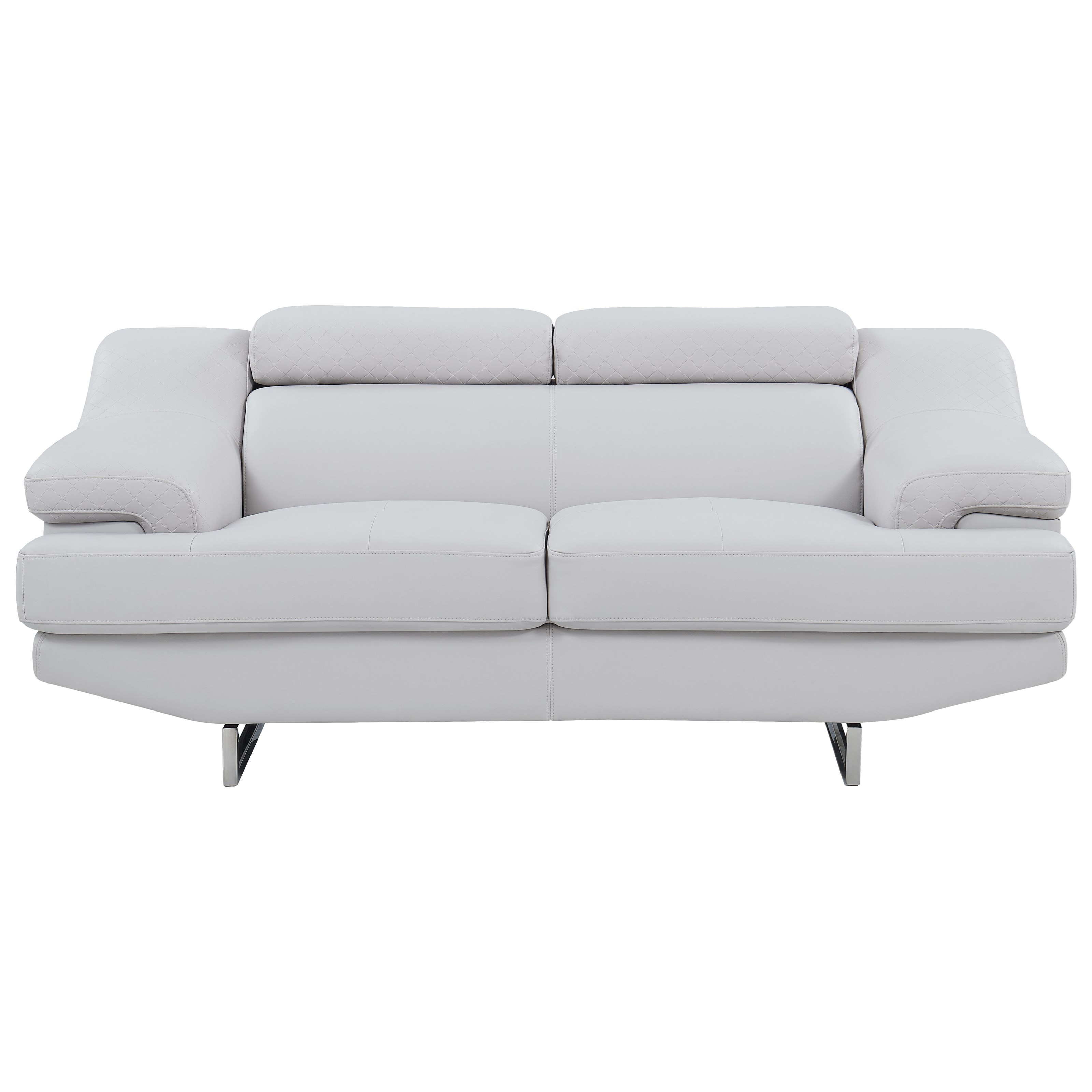 Global Furniture Natalie U8141 Ltgrey L Contemporary Loveseat With Metal Legs Corner Furniture Loveseats