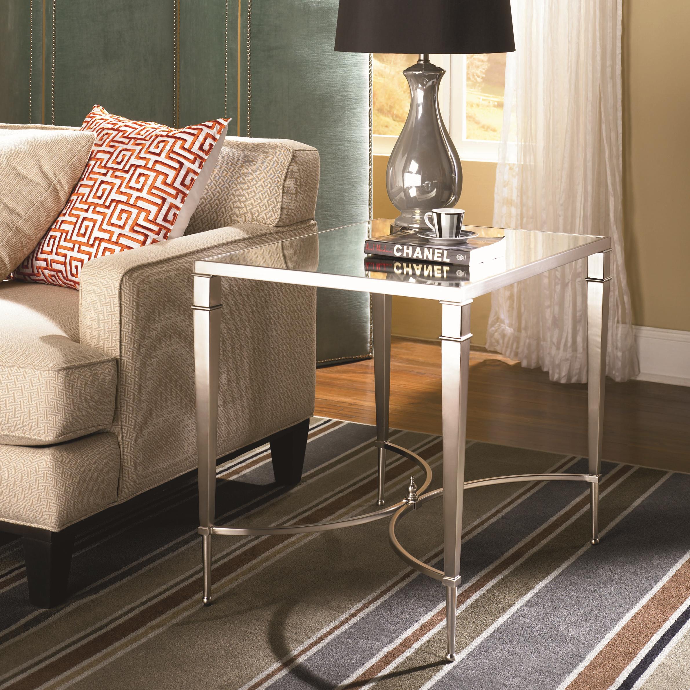 Hammary Mallory Silver Antique Mirror Top End Table Stoney Creek