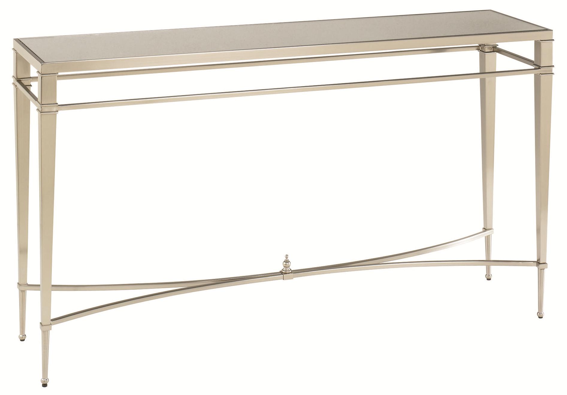 Hammary Mallory Silver Nickel Antique Finish Sofa Table Stoney Creek