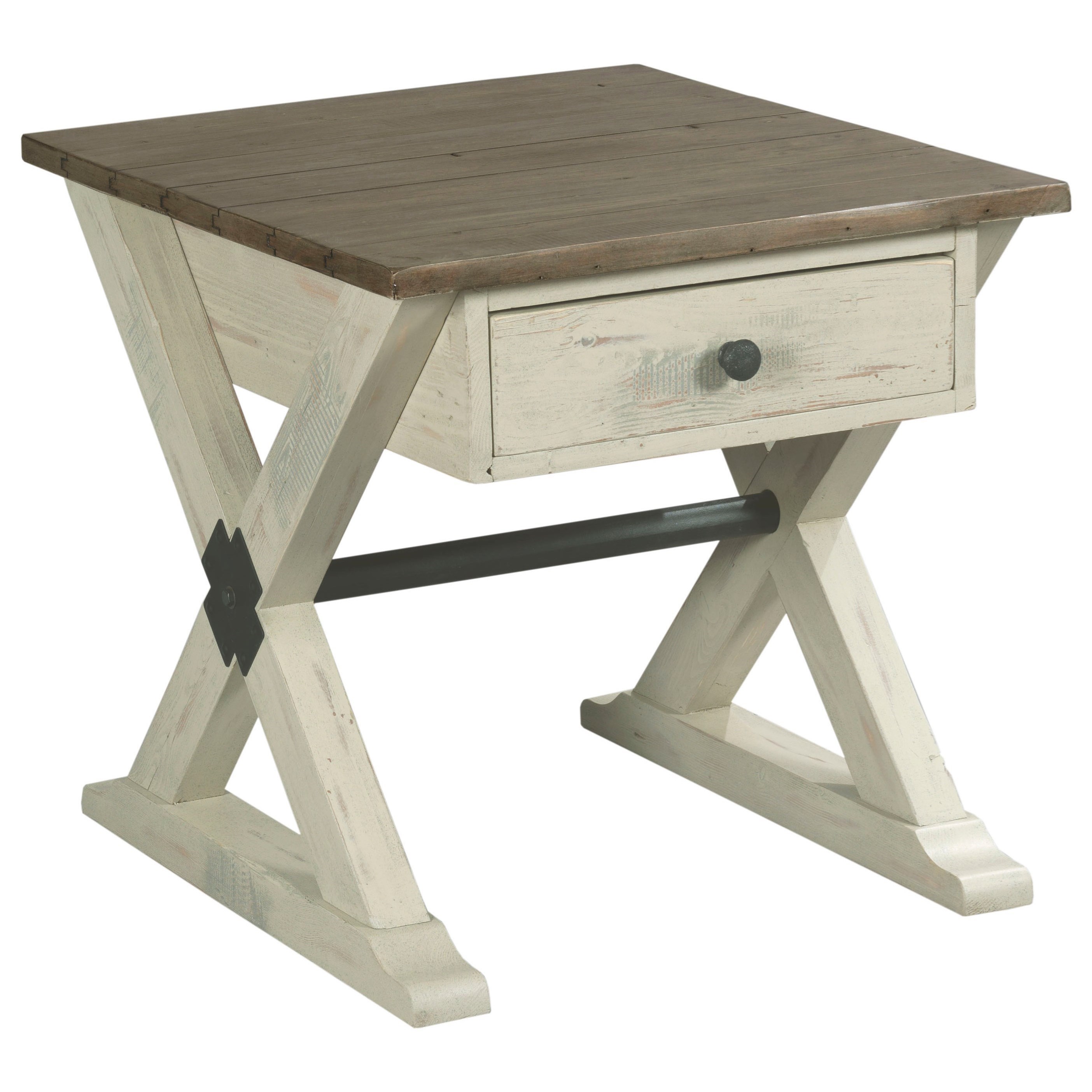 Hammary Reclamation Place 523 915w Trestle Drawer End Table Gill