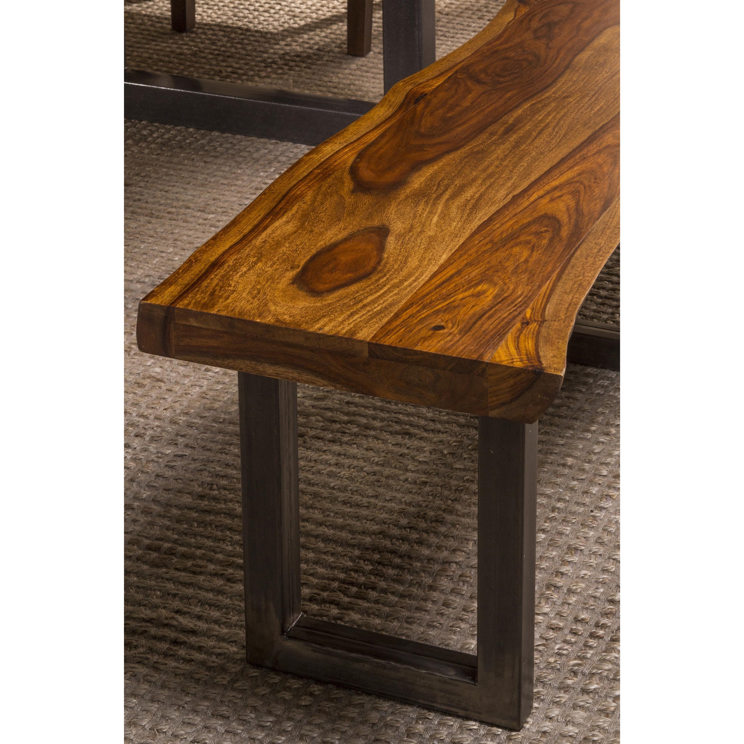 Hillsdale Emerson Natural Sheesham Bench with Live Edge ...