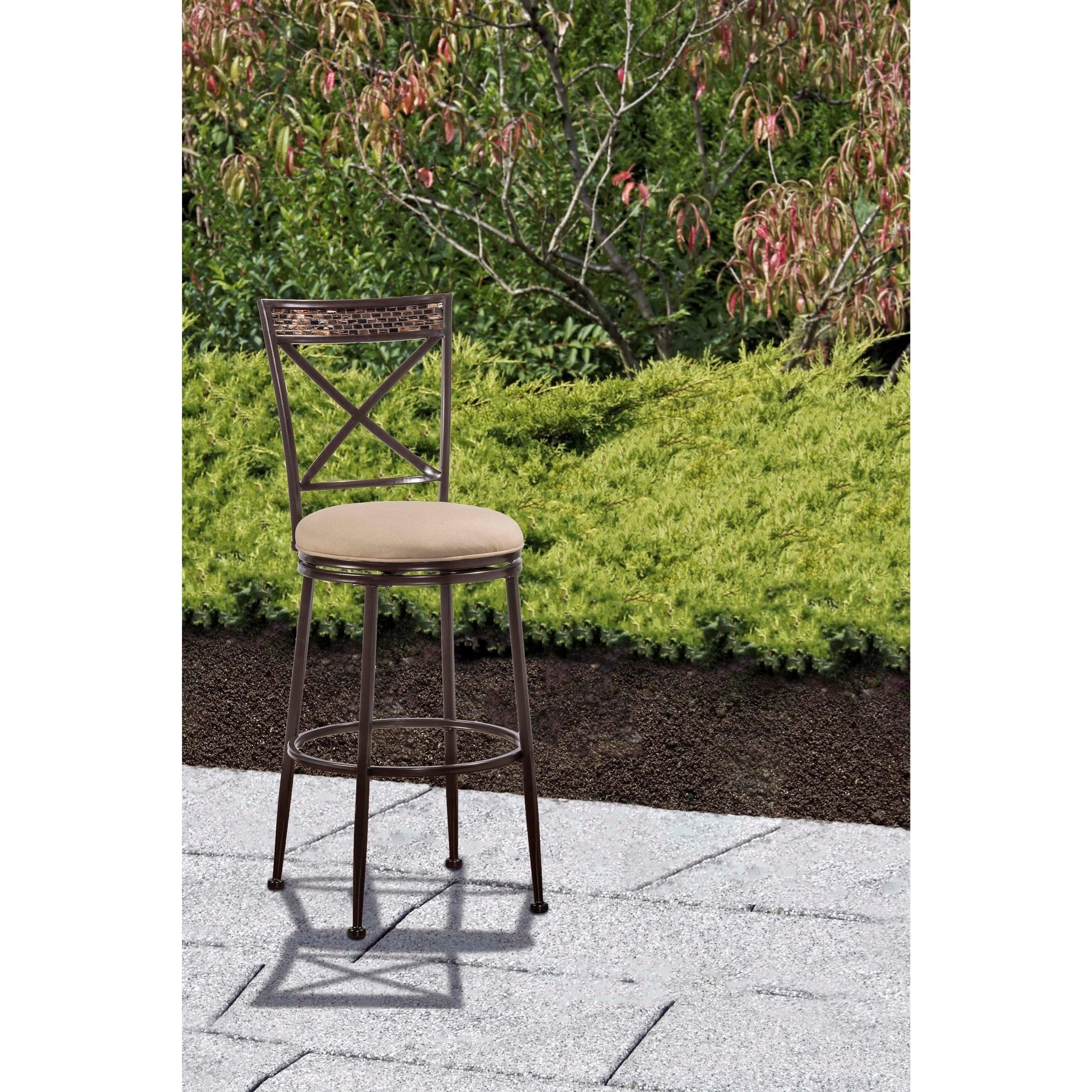 Hillsdale Indoor/Outdoor Stools Swivel Bar Stool with X ...