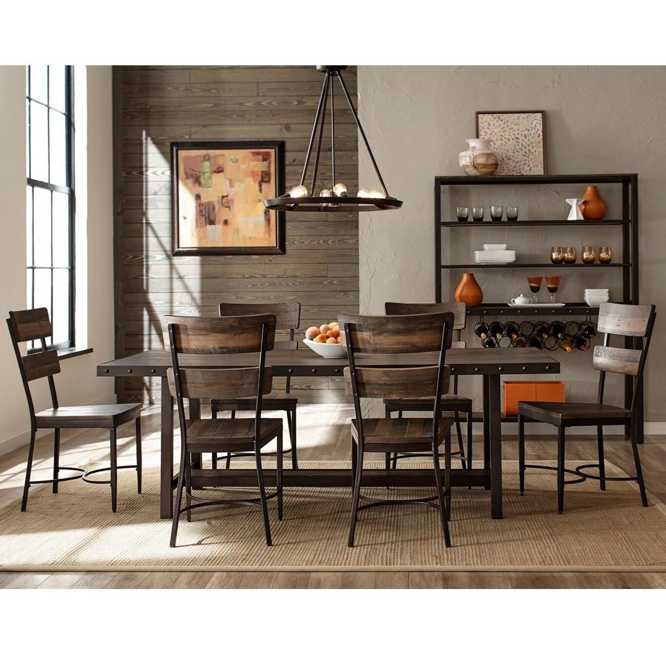 Hillsdale Jennings Industrial Dining Room Set With Seven Chairs Wayside Furniture Dining 7 Or More Piece Sets