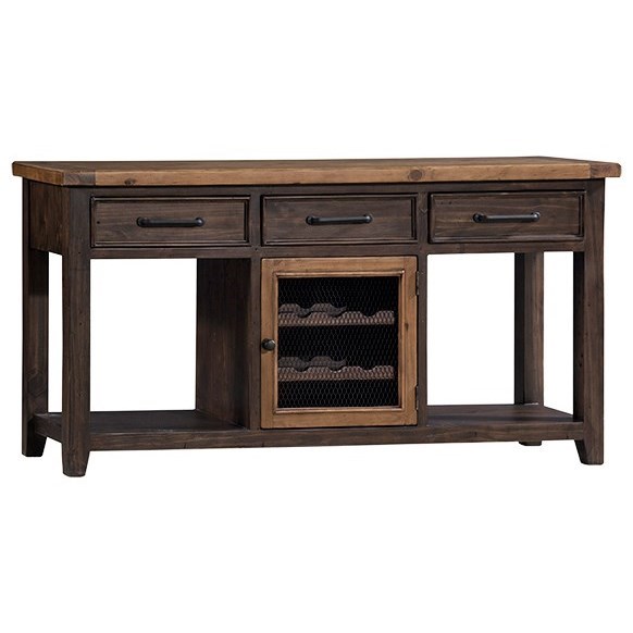 Hillsdale Tuscan Retreat Rustic Sofa Table With Wine Rack Lindy S Furniture Company Sofa Tables Consoles