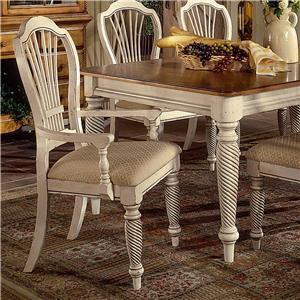 Hilale Wilshire Round Two Tone Leaf Dining Table Wilson S Hilale Wilshire Craftsman Arm Chair