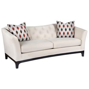 Hm Richards Suede So Soft Contemporary Sofa With Tufted Seat Back