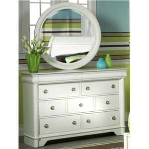 Holland House Pee Louis Round Mirror And Dresser Combination Holland House Pee Louis Round Mirror And Dresser Combination