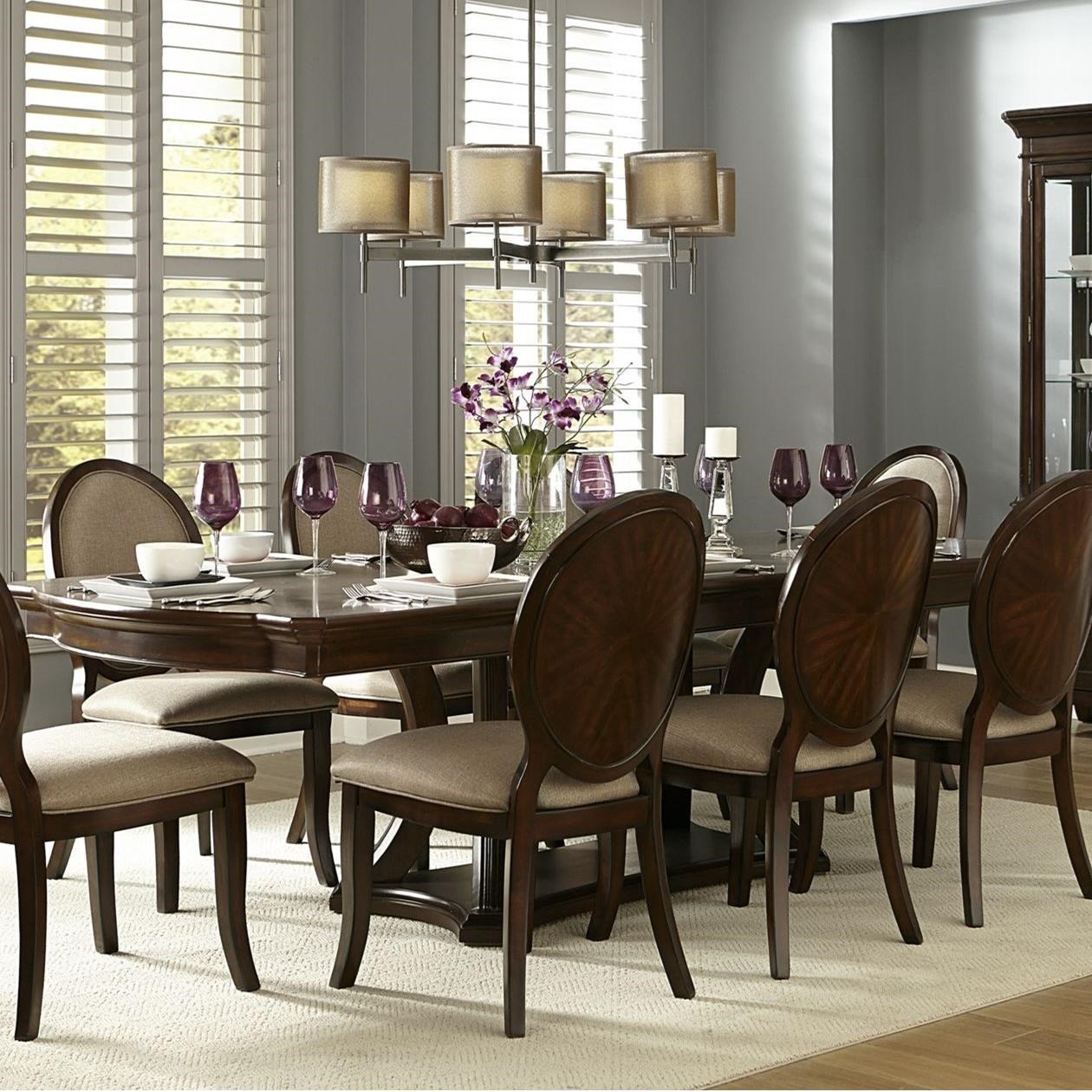 Homelegance Delavan Transitional Dining Table With Flared Pedestal Base Value City Furniture Dining Tables