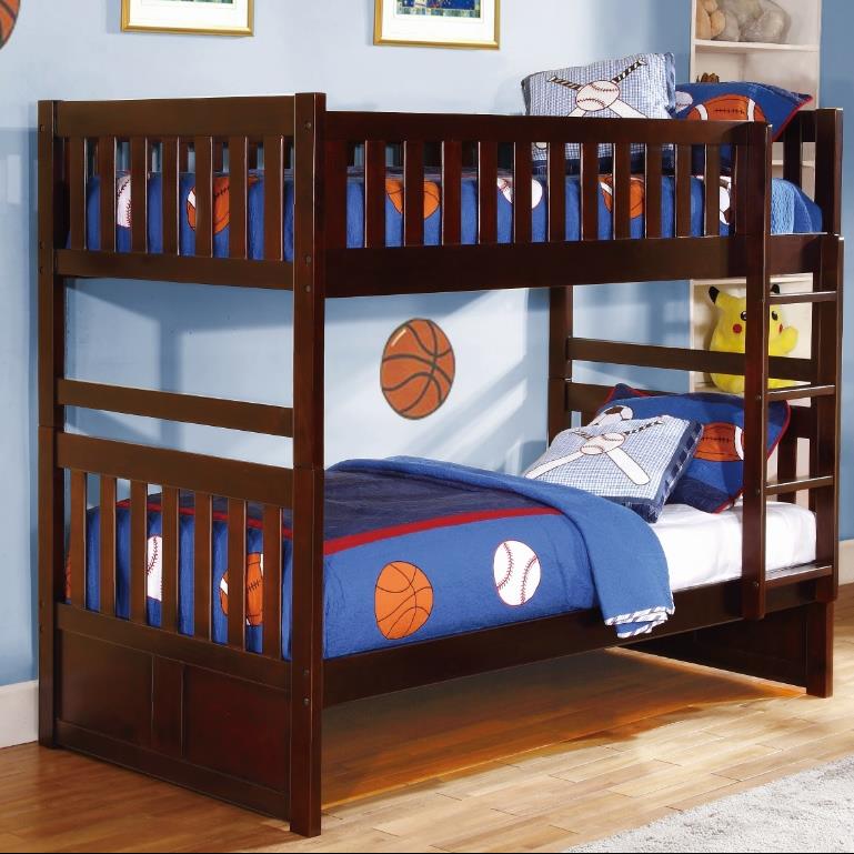 Homelegance Rowe Twin Bunk Bed with Slats Darvin Furniture Bunk Beds