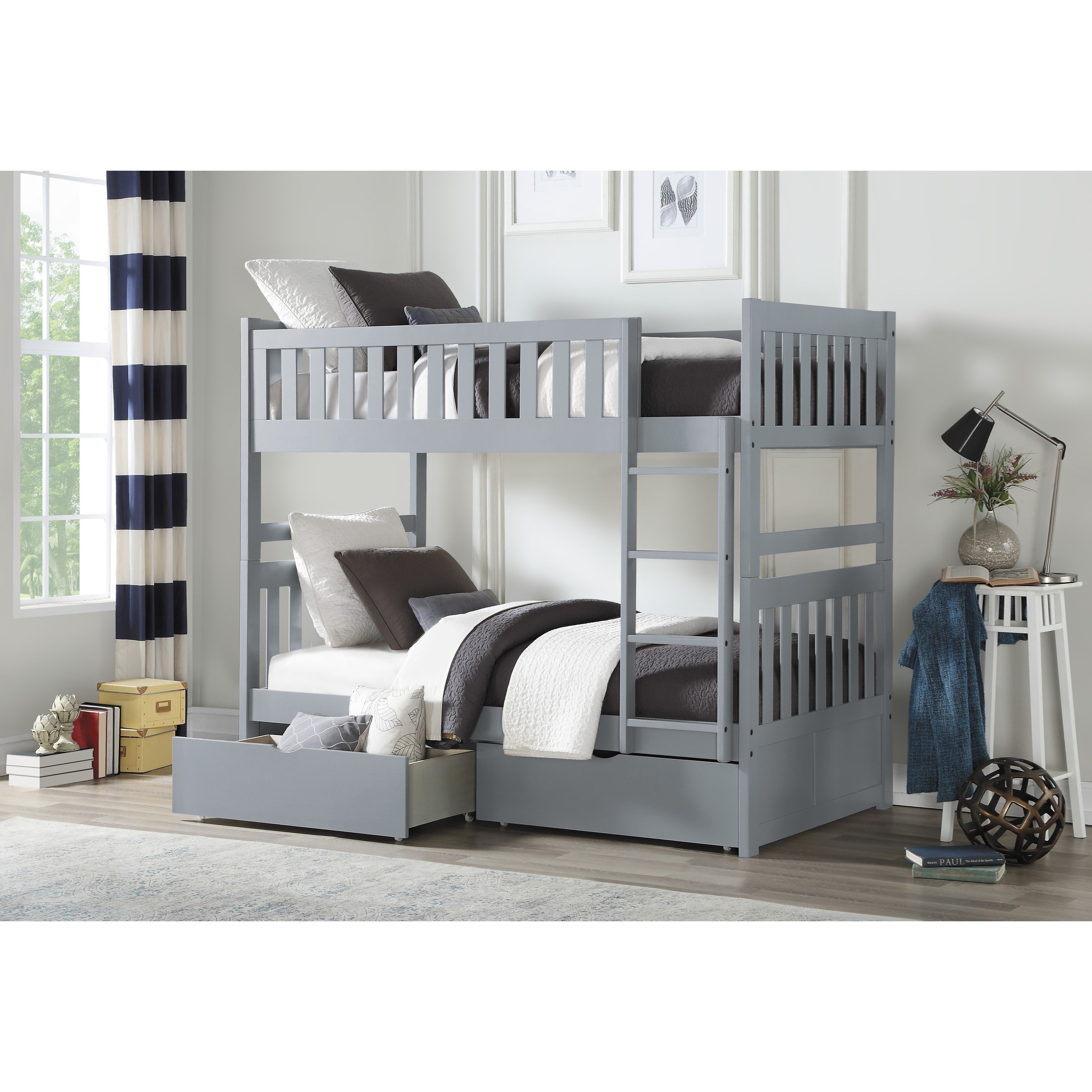 Homelegance Orion Twin Over Twin Bunk Bed with Storage Drawers A1