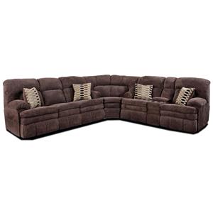 HomeStretch 103 Chocolate Series Reclining Sectional Sofa