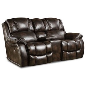 HomeStretch 145 Reclining Console Loveseat