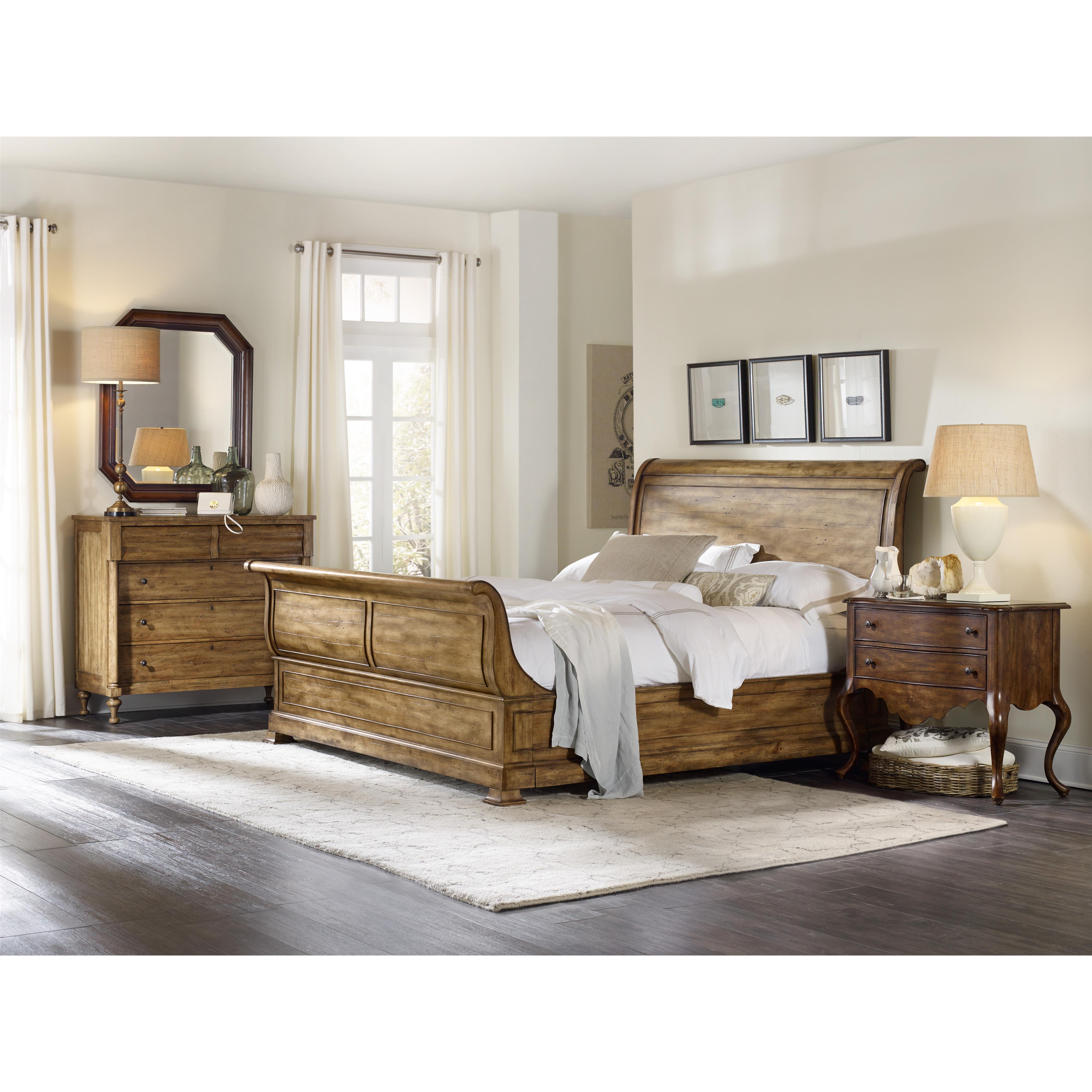 Hooker Furniture Archivist 544790466Toffee King Sleigh Bed with Block