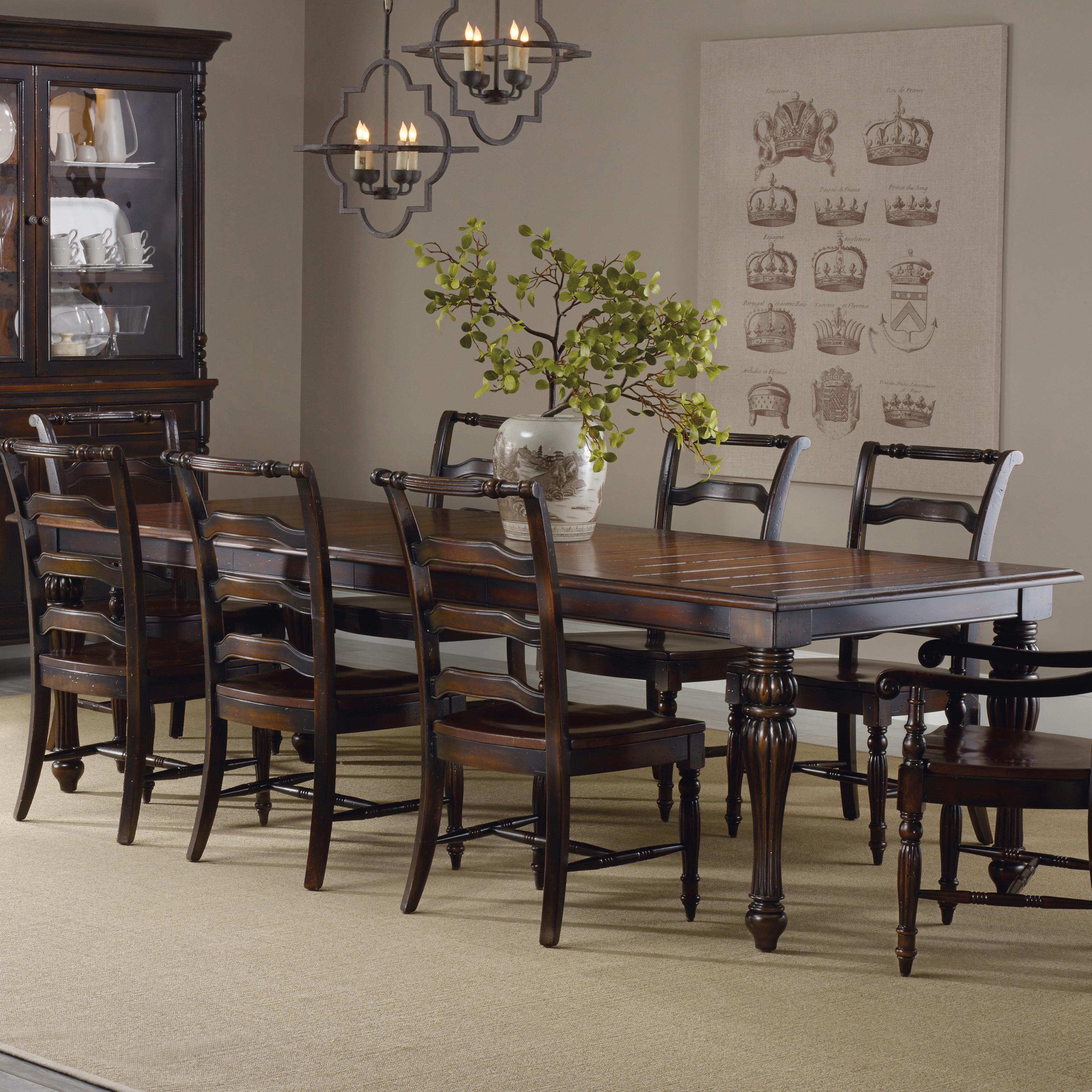 hooker furniture eastridge rectangle dining table with 2 18 inch