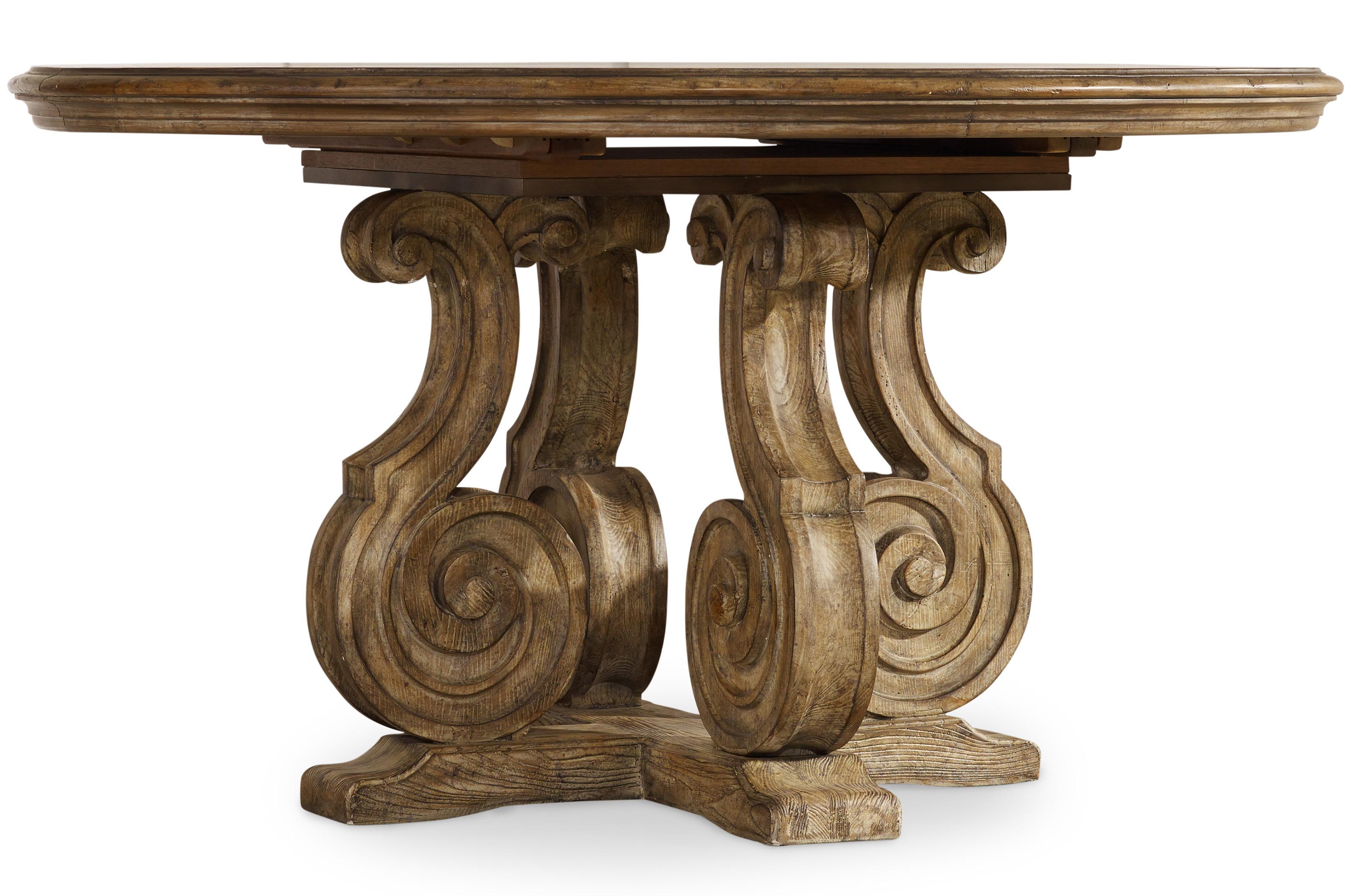 Furniture Solana Round Single Pedestal Dining Table With Search