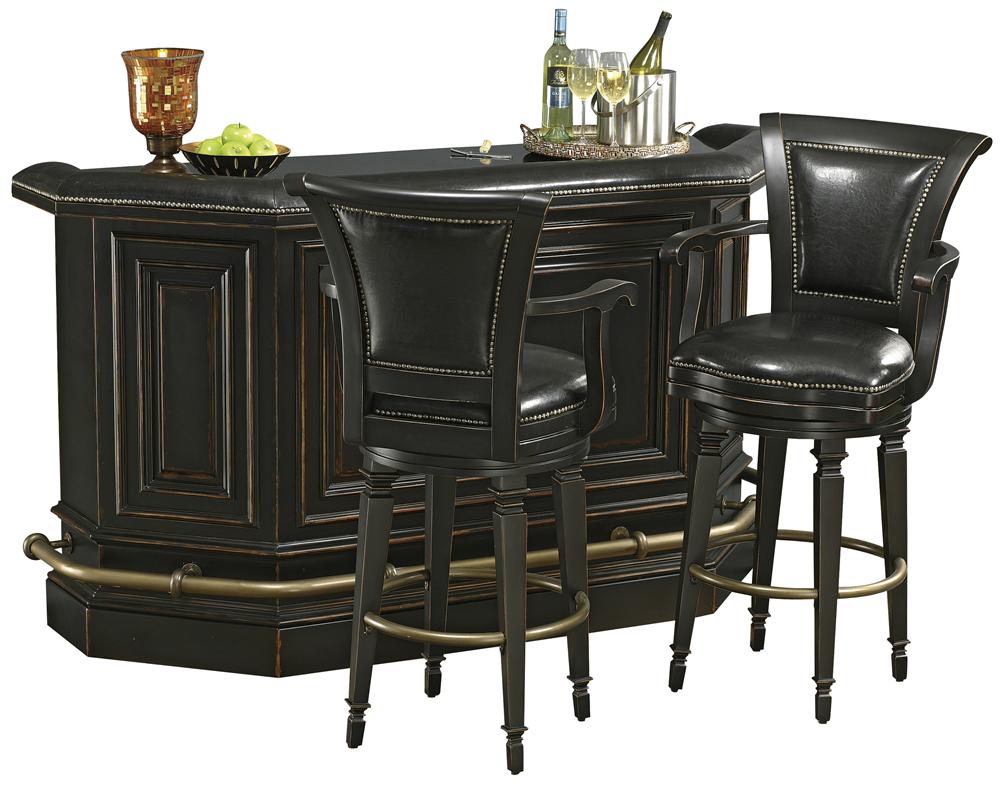 Howard Miller Northport Black Leather Bar Stool Darvin Furniture