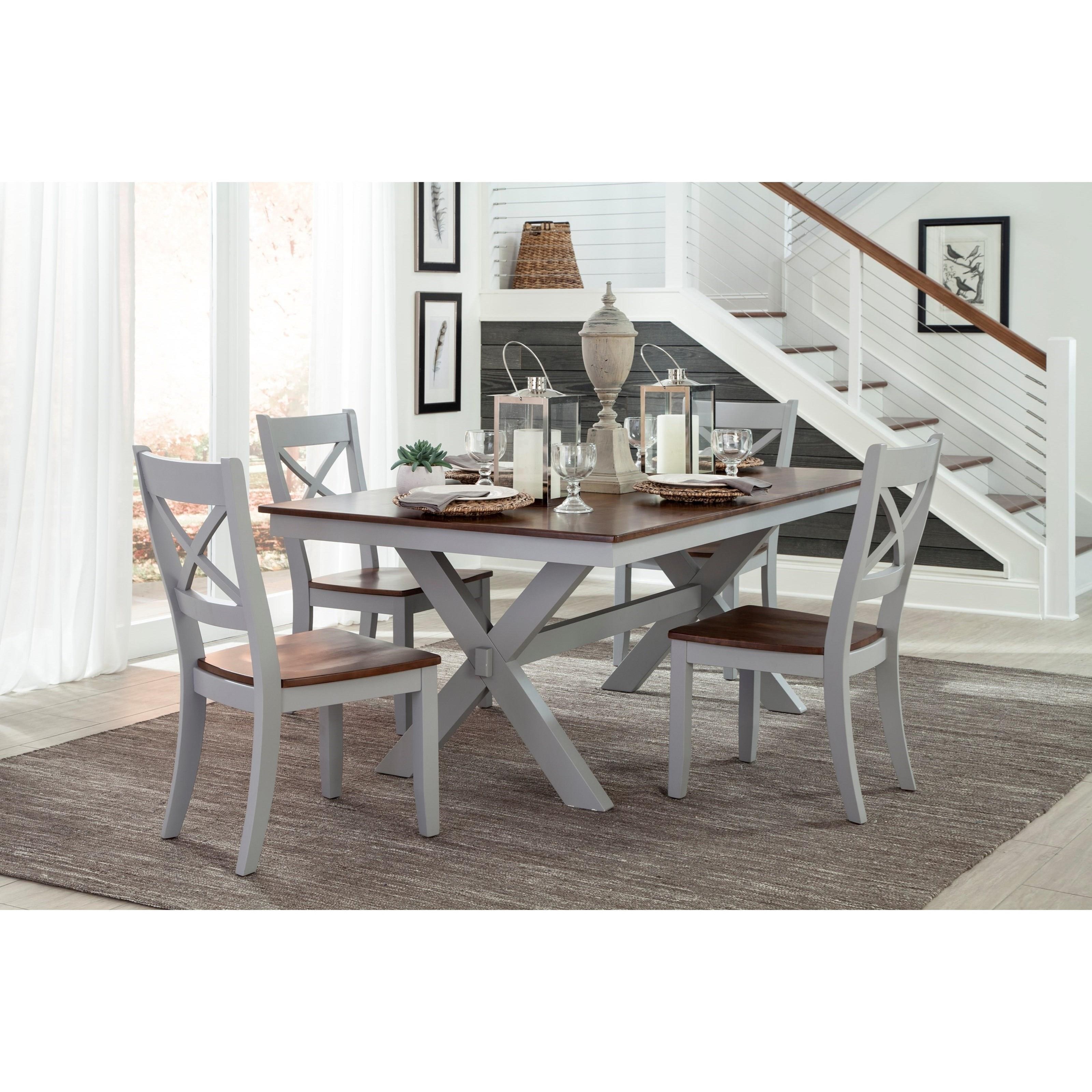 Intercon Small Space Trestle Dining Table | Sheely's ...