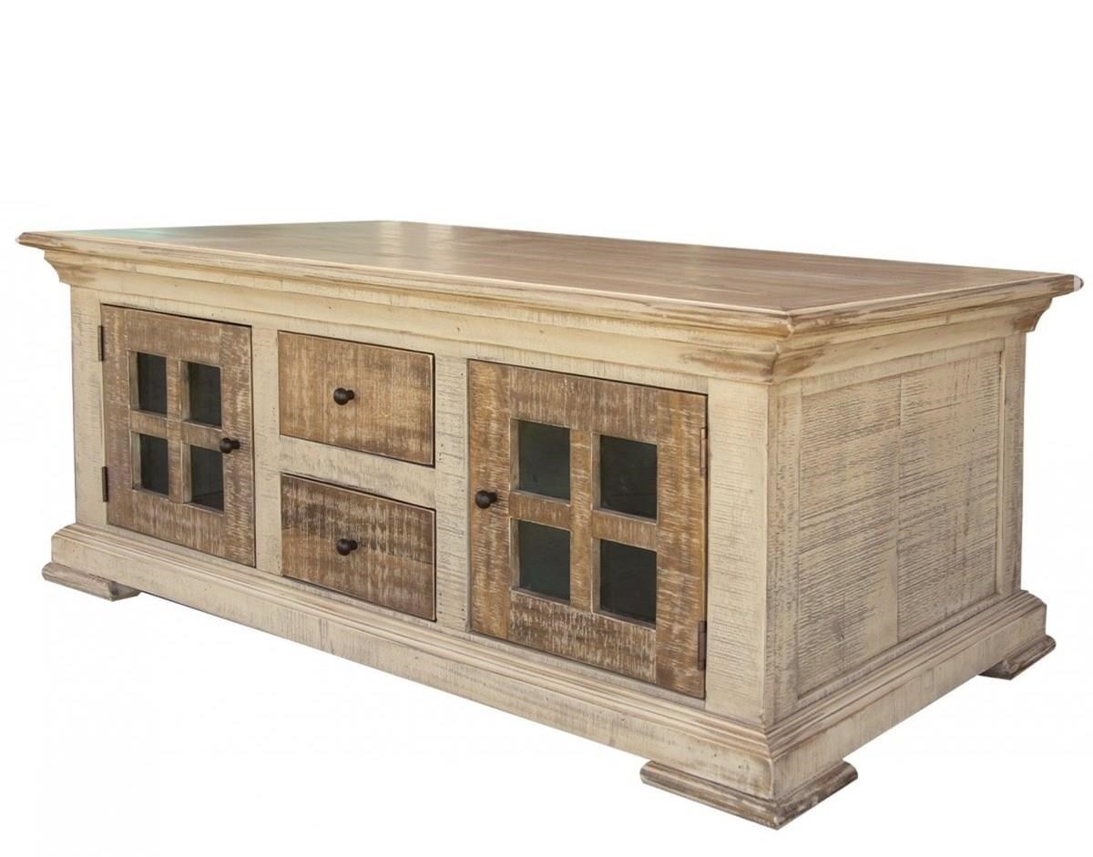 Muebles De Mexico Vintage Transitional Cocktail Table With 4