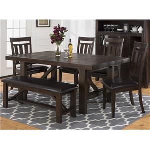 Jofran Kona Grove Dining Table, Chair and Bench Set