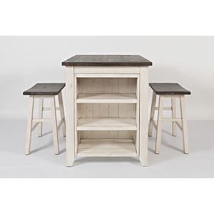 Jofran Madison County 3 Piece Counter Height Table Set