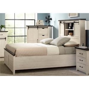 Canton White King Barn Door Bed Walker S Furniture Panel Beds