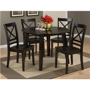 Jofran Simplicity Round Table and 4 Chair Set