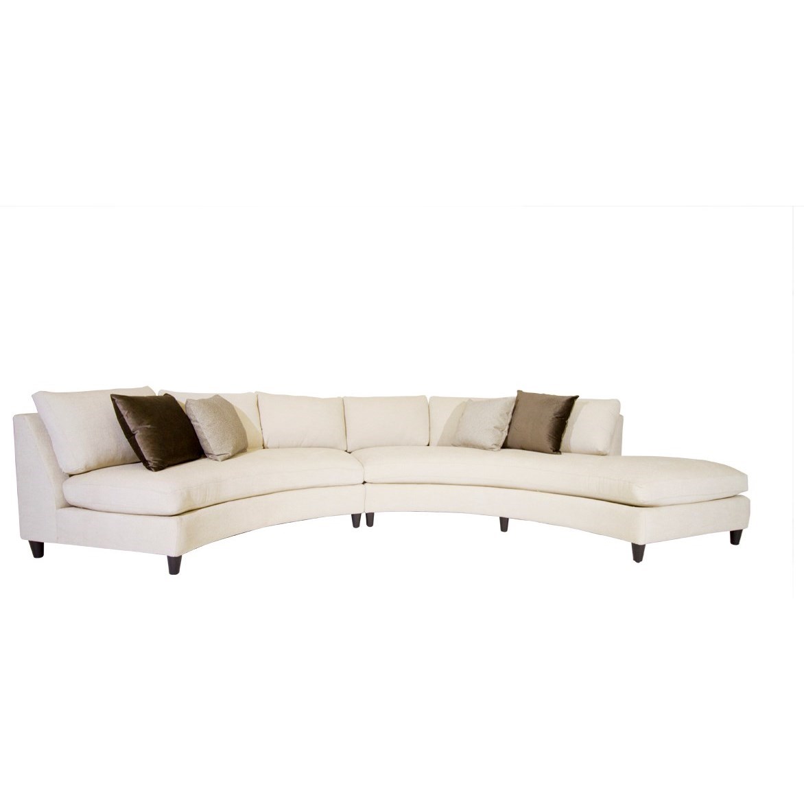 Jonathan Louis Marni Contemporary Convex Sectional Sofa Chaise Fashion Furniture Sectional Sofas