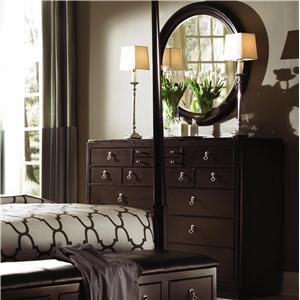 Kincaid Furniture Alston Round Dining Table Four Upholstered Side Kincaid Furniture Alston Bureau Round Mirror