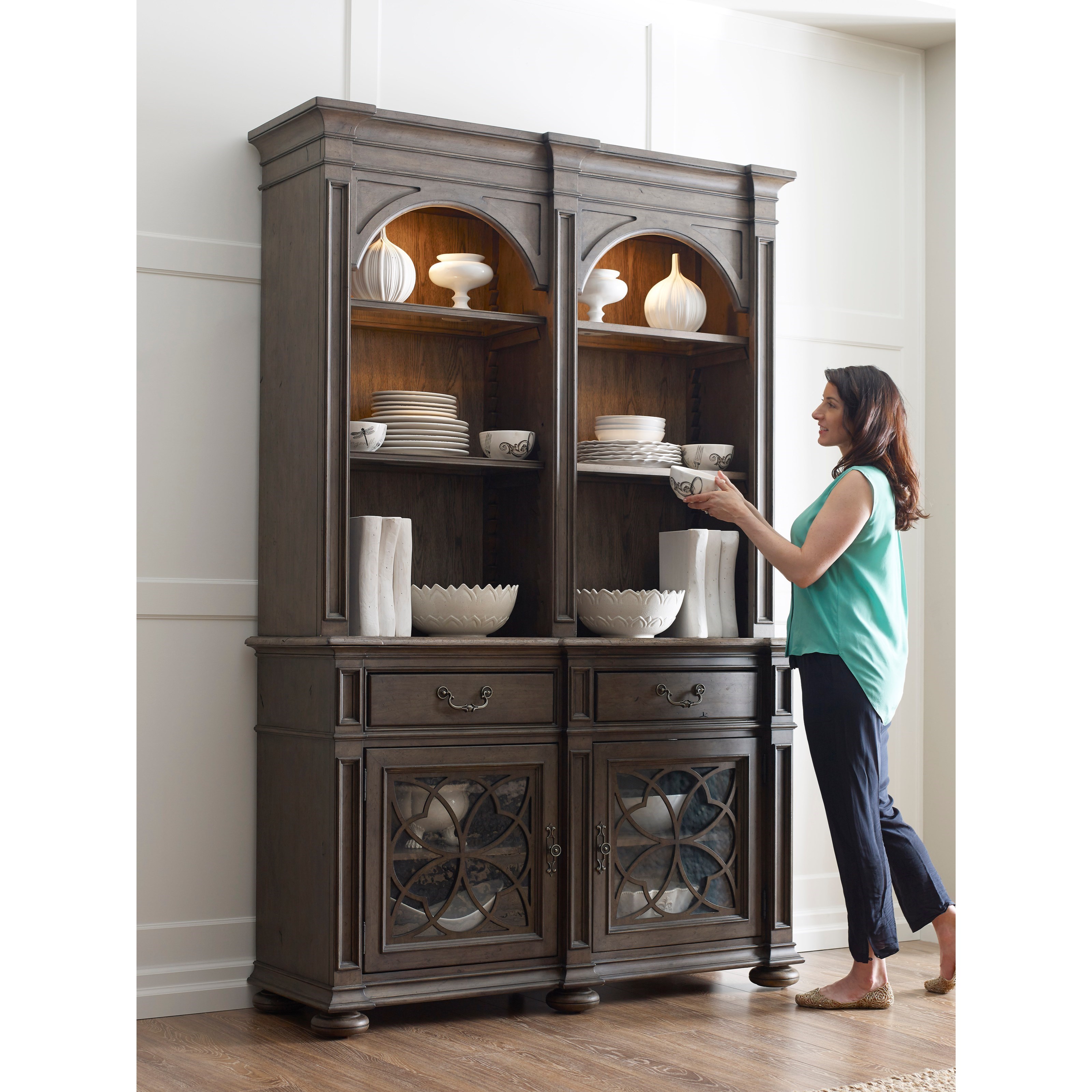 Kincaid Furniture Greyson Harper China with Touch Lighting and
